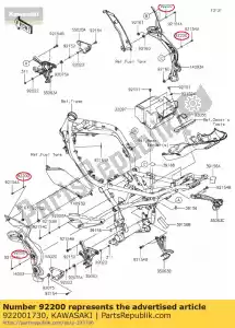 Kawasaki 922001730 arruela, 5,2x10x0,5 - Lado inferior