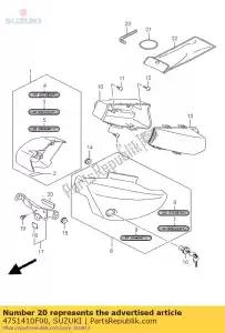 Suzuki 4751410F00 molding,frame - Bottom side