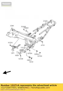 Kawasaki 13271S077593 plate,lh,m.s.black - Bottom side