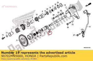 Honda 90702MN5000 rodillo, 5x25 - Lado inferior