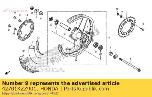 Honda 42701KZZ901 rim,rear wheel - Bottom side