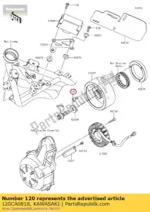 Kawasaki 120CA0818 douille à boulon, 8x18 - La partie au fond