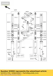 Ici, vous pouvez commander le joint, tube extérieur de fourche auprès de Kawasaki , avec le numéro de pièce 920931330: