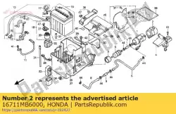 Here you can order the no description available at the moment from Honda, with part number 16711MB6000: