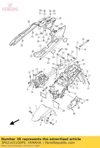 yamaha 3P62165100P9 kap, achterspatbord - Onderkant