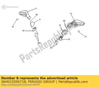 00H02209671B, Piaggio Group, Rh. espelho retrovisor derbi gilera gpr sc 50 125 2004 2005 2006 2007 2008, Novo