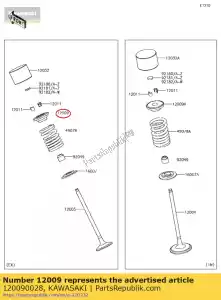 Kawasaki 120090028 mola da válvula de retenção - Lado inferior