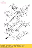 59C2174100P1, Yamaha, cubierta lateral 4 yamaha xp 500 2013 2014 2015, Nuevo