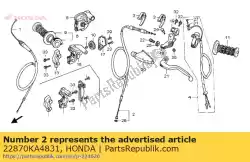 Aquí puede pedir cable comp., embrague de Honda , con el número de pieza 22870KA4831: