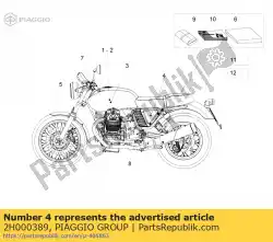 kuipsticker dx-sx v7 van Piaggio Group, met onderdeel nummer 2H000389, bestel je hier online: