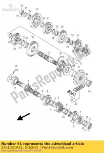 Suzuki 2751021A31 piñón, motor - Lado inferior