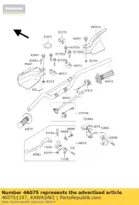 Kawasaki 460751107 grip, lh - La partie au fond