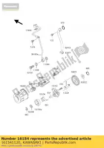 kawasaki 161541120 bomba de rotor, interior kvf300-b2 - Lado inferior