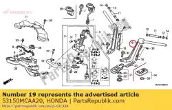 Aquí puede pedir conjunto de tubería., l. Manija de dirección de Honda , con el número de pieza 53150MCAA20: