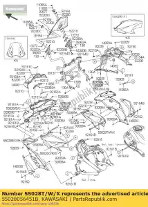 Kawasaki 55028056451B cofano, lato serbatoio, rh, gra - Il fondo