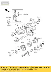 kawasaki 130341067 bushing,connecting ro zx600-a1 - Bottom side