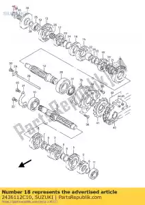 Suzuki 2436112C10 engrenage, 6e entraîné - La partie au fond