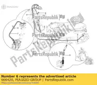 666420, Piaggio Group, transmisja sterowania hamulcem postojowym piaggio mp zapm75100 zapta0100 zapta2100 zaptd2100 125 300 2011 2016 2017 2018 2019 2020 2021 2022, Nowy