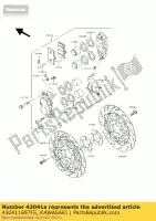 430411697FE, Kawasaki, pinza-assy, ??fr, rh, m. kawasaki zxr  l zx400 r m zxr400 400 , Nuovo