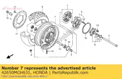 Ici, vous pouvez commander le sous-ensemble de roue., rr. Auprès de Honda , avec le numéro de pièce 42650MCH631: