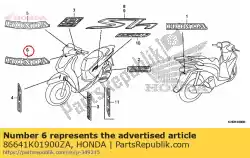geen beschrijving beschikbaar op dit moment van Honda, met onderdeel nummer 86641K01900ZA, bestel je hier online: