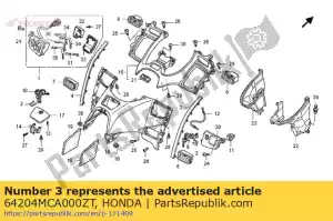 Honda 64204MCA000ZT molduras, r. ajuste de la capucha * pb - Lado inferior