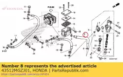 Ici, vous pouvez commander le tuyau comp., rr. Frein frein auprès de Honda , avec le numéro de pièce 43512MGZJ01: