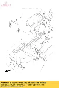 yamaha 5BN247230000 amortiguador, asiento - Lado inferior