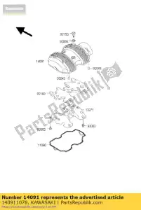 kawasaki 140911078 tapa, cabeza ej650-a1 - Lado inferior