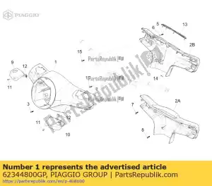 Piaggio Group 62344800GP couvercle de guidon avant - La partie au fond