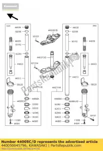 Kawasaki 440050045796 forcella sinistra tubo, p.r - Il fondo