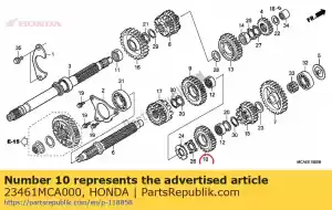 Honda 23461MCA000 gear, countershaft third - Bottom side