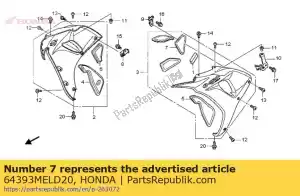 Honda 64393MELD20 mat b, l. middelste kap - Onderkant