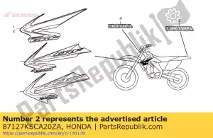 Honda 87127KSCA20ZA marca, l rad * tipo1 * - Lado inferior