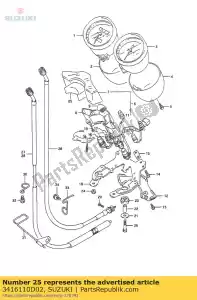 Suzuki 3416110D02 almofada, lâmpada p - Lado inferior