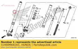 Here you can order the fork assy., r. Fr.(showa) from Honda, with part number 51400MKKD01: