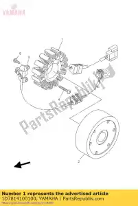 yamaha 1D7814100100 conjunto do estator - Lado inferior