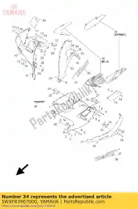 yamaha 5WXF83907000 ensemble graphique, cowli - La partie au fond