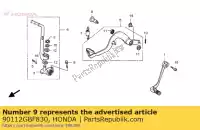 90112GBF830, Honda, boulon, bride, 6x22 honda cr  r rb cr80rb lw cr80r sw cr85rb cr85r 85 80 , Nouveau