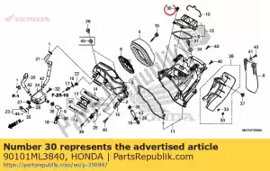 honda 90101ML3840 bout, lijkwade instelling - Onderkant