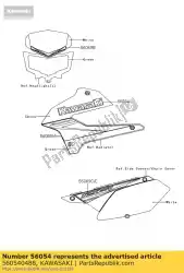 Here you can order the mark,shroud,kawasaki from Kawasaki, with part number 560540488: