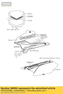 Kawasaki 560540488 mark,shroud,kawasaki - Bottom side