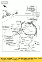 57003010233N, Kawasaki, Sac-assy, ??rh, body blk + cov kawasaki gtr  c 1400gtr abs 1400 , Nouveau