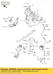 Qui puoi ordinare tubo flessibile del freno, cilindro anteriore da Kawasaki , con numero parte 430950794: