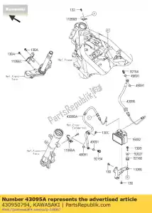 Kawasaki 430950794 tubo flessibile del freno, cilindro anteriore - Il fondo