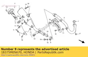 honda 18375MEN670 bande, rr. silencieux - La partie au fond