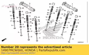 Honda 14907MCW000 elevador b, válvula (3.07) - Lado inferior