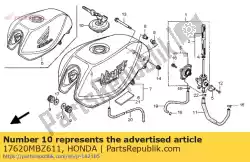 Ici, vous pouvez commander le bouchon de bouchon, remplissage de carburant auprès de Honda , avec le numéro de pièce 17620MBZ611: