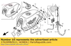 honda 17620MBZ611 bouchon de bouchon, remplissage de carburant - La partie au fond