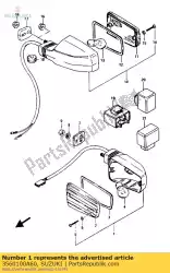 Here you can order the lamp assy,front from Suzuki, with part number 3560100A60: